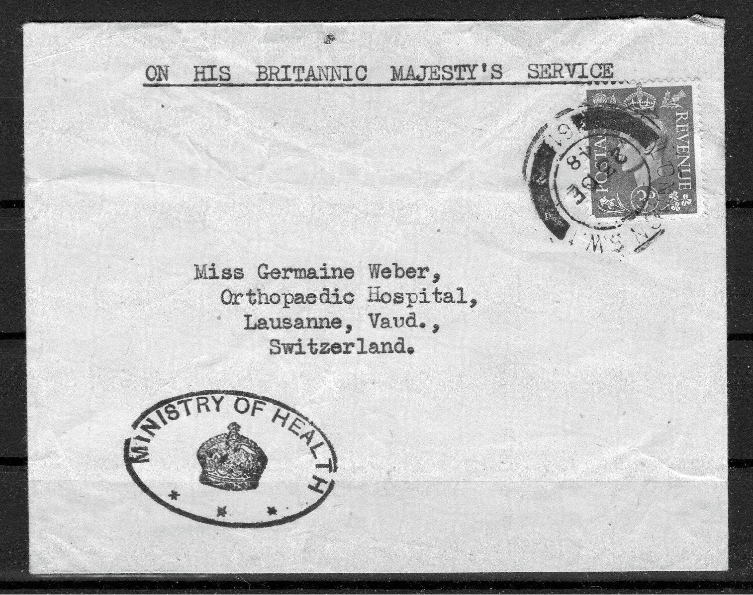 Couverts & Versandtaschen: R2417  /  Grande Bretagne 1948 – Gebraucht aus Ste-Croix von MONT-TAGNAC