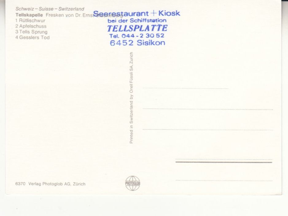 Cartoline postali: Tellskapelle ca. 1970 – Usato da Bürglen TG venduto da StampGraf 1