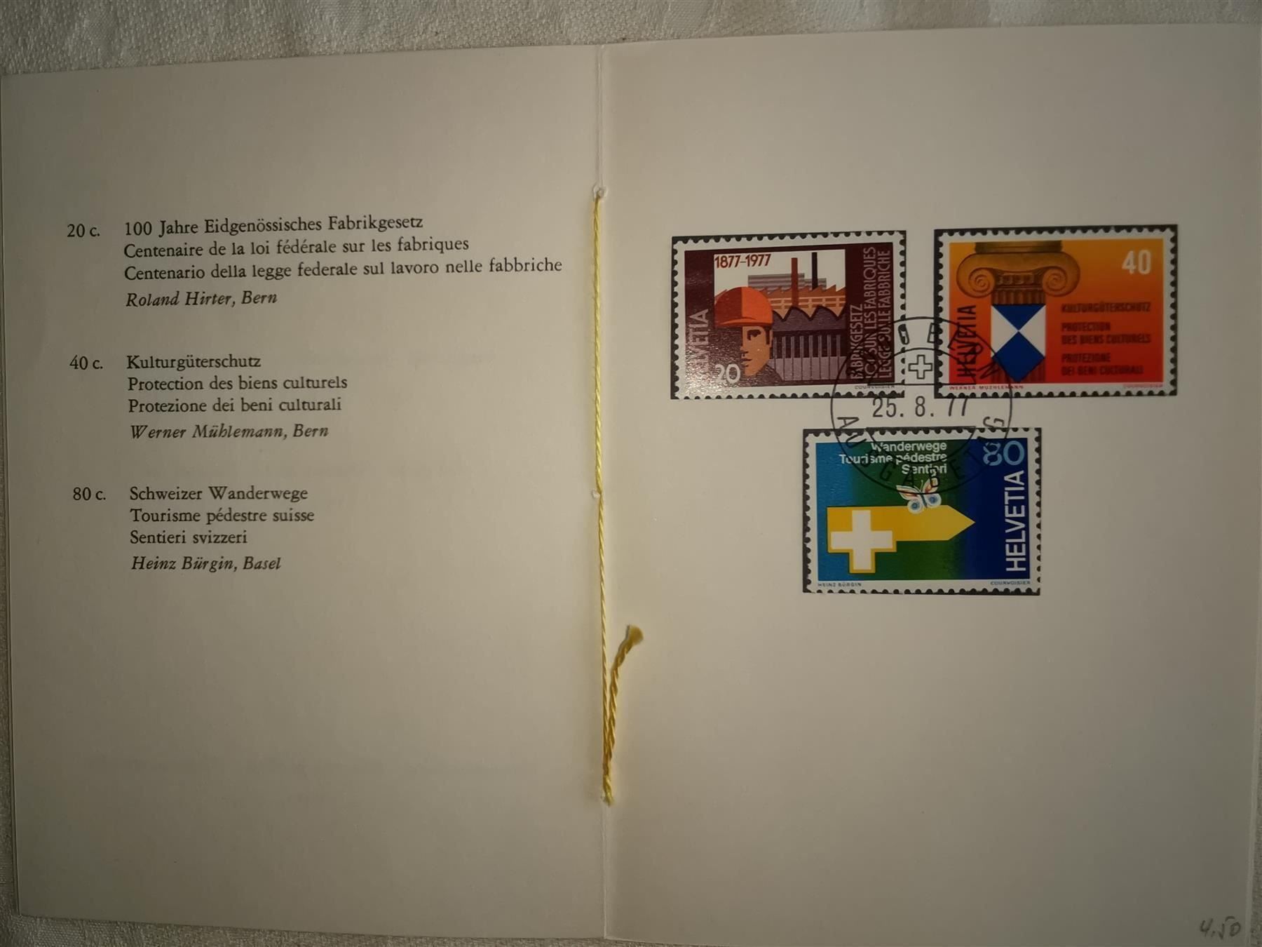 Tutti i francobolli: Sondermarken 1977 – Usato da Olten venduto da smiples