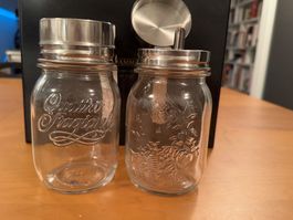 2 bocaux verseurs huile et vinaigre