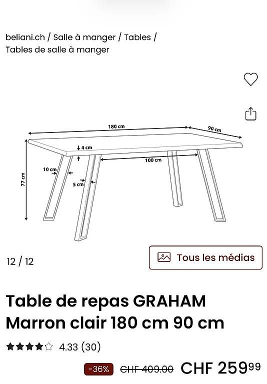 Tables: Table Graham – D'occasion à Chavannes-Renens par gue_cxz6 1