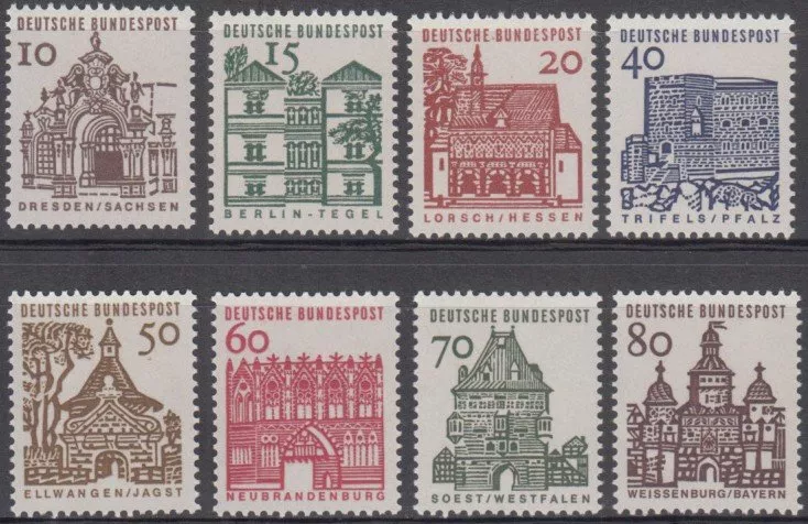 Tutti i francobolli: BRD Mi 454 - 461 postfrisch – Usato da Bürglen TG venduto da StampGraf