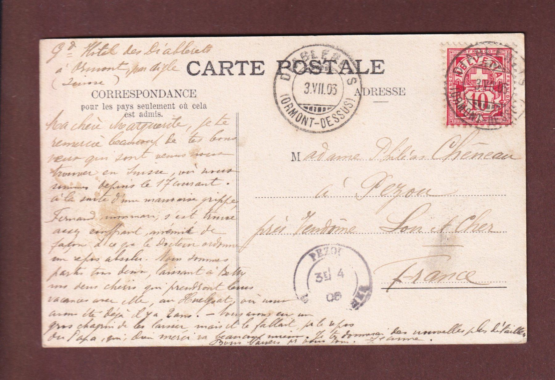 Cartoline postali: LES DIABLERETS - 1903 – Usato da Pully venduto da nicecards-shop 1