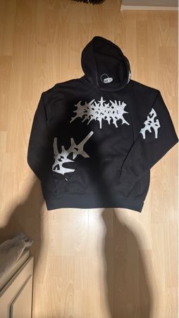 Schwarzer Kapuzenpullover mit speziellem Design, Top