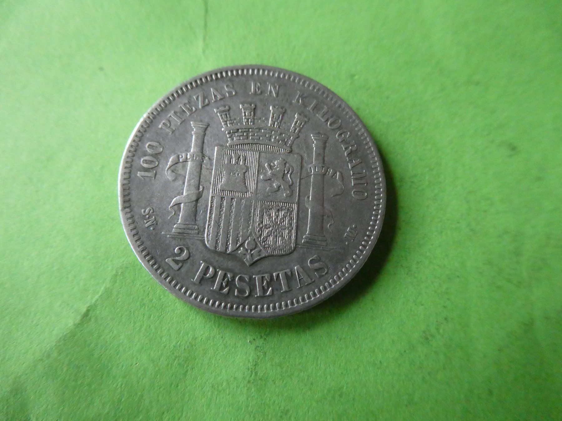 Toutes les monnaies: Spanien 1870, 2 Pesetas  Silber – D'occasion à Hinterforst par Rohusri 1