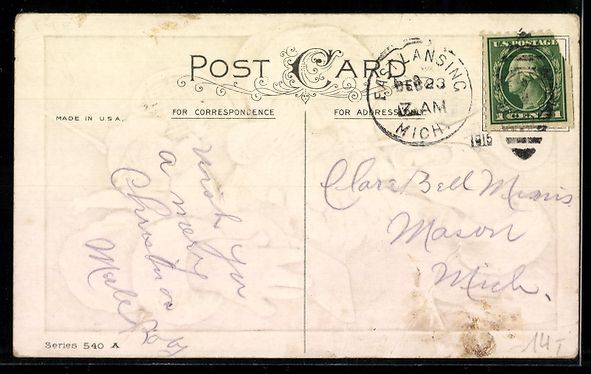 Cartes postales: Weihnachtsmann mit Trompete und Geschenk – D'occasion à Berlin par bartko-reher 1