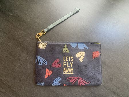 Fossil Clutch Tasche mit Muster dunkelblau guter Zustand