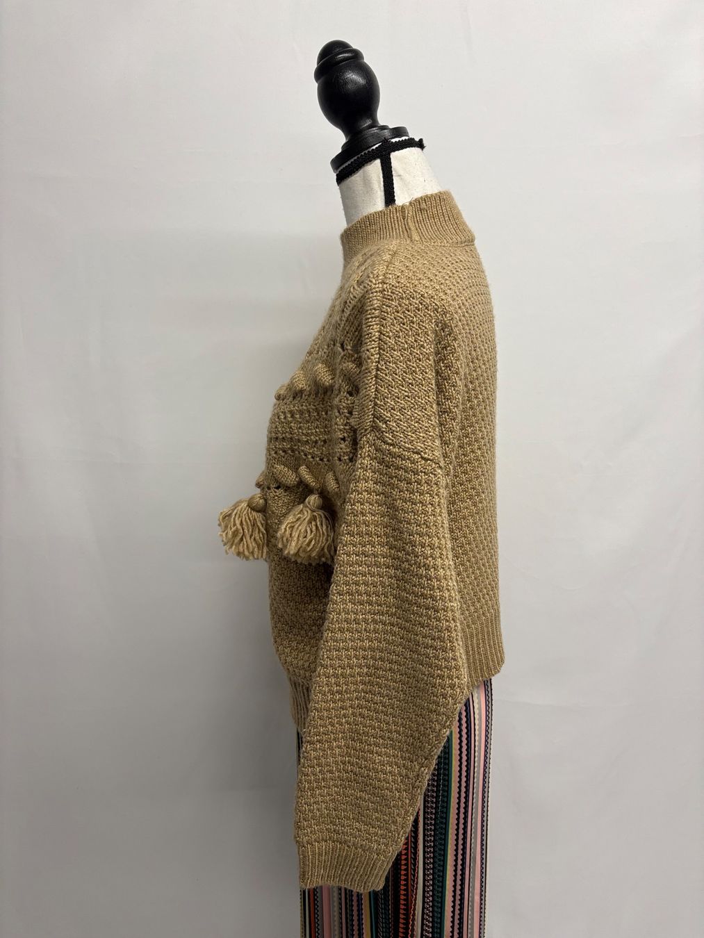 Mango Maglioni & Felpe: Mango Strick Pullover mit Troddeln Gr. S beige braun Boho – Nuovo (secondo la descrizione) da Regensdorf venduto da secondchancefashion 2