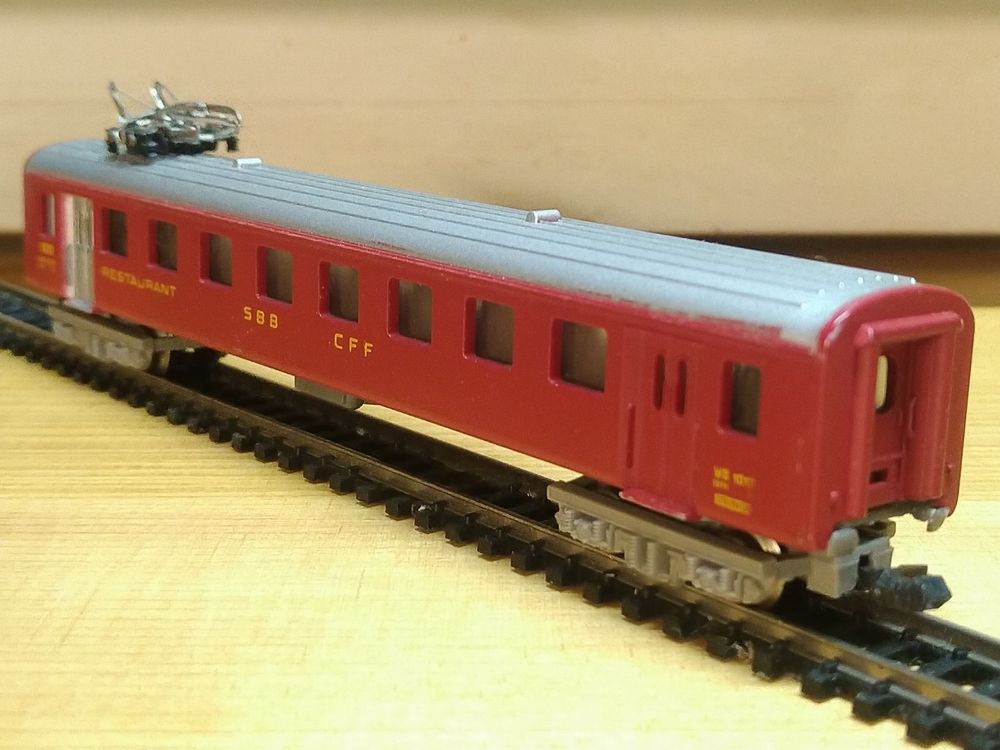 Wagon-restaurant Fleischmann 5131 SBB CFF FFS Avec Pantographe - Époque IV (1971-1990) - Jouef Lima
