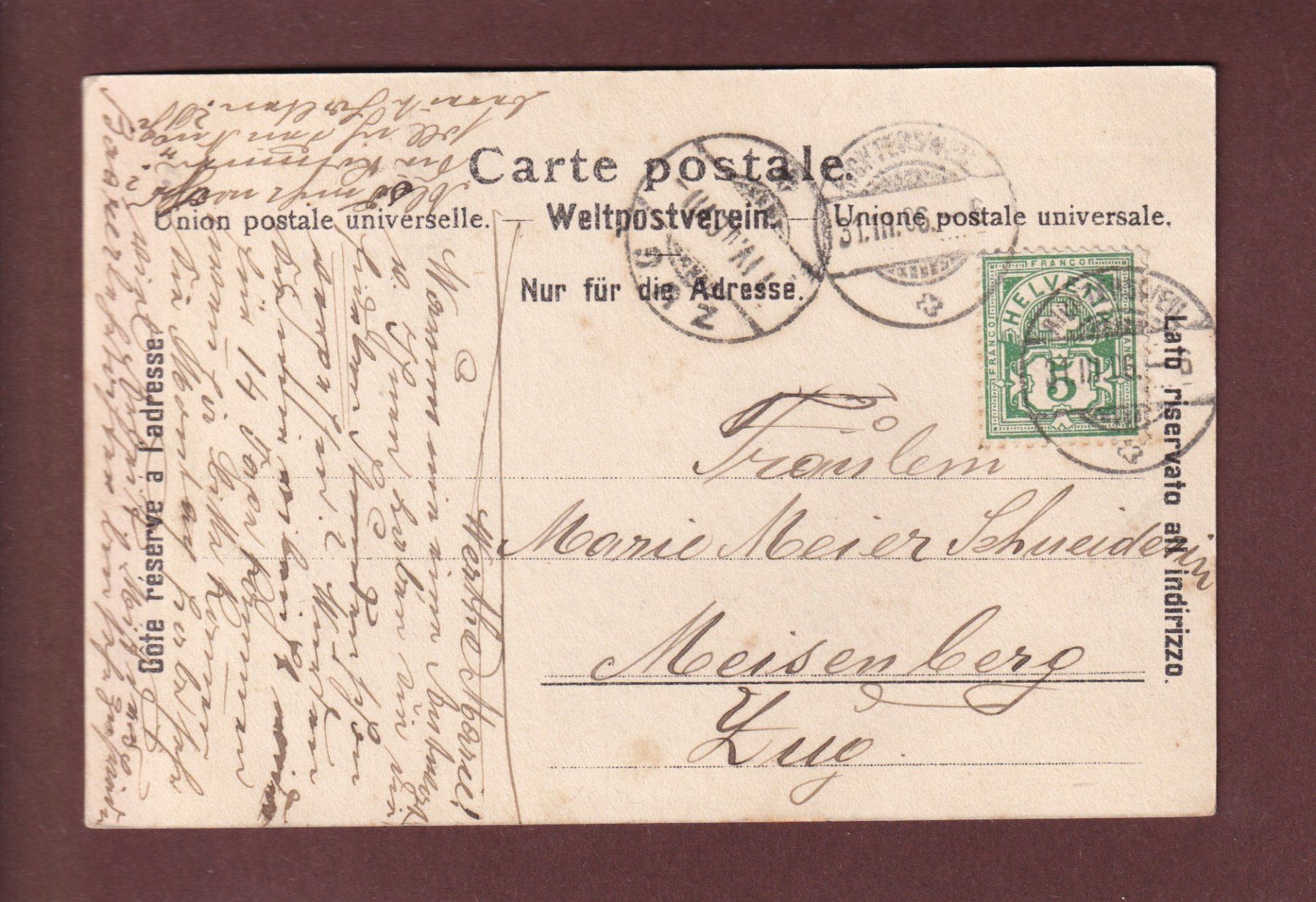 Cartoline postali: ZÜRICH - Teilansicht - 1906 – Usato da Pully venduto da nicecards-shop 1