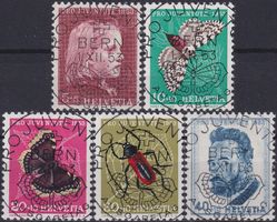 1953, J148-J152 Serie mit Ersttags-Vollstempel. Kat: 120.-+