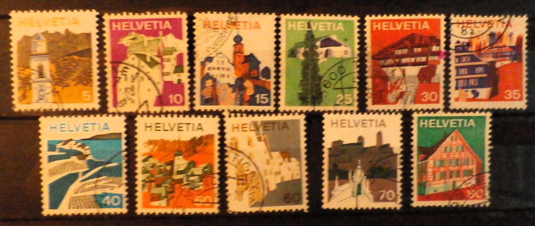 Alle Briefmarken: CH1973/75 Landschaftsbilder – Gebraucht aus Kehrsatz von Bernherb2 1