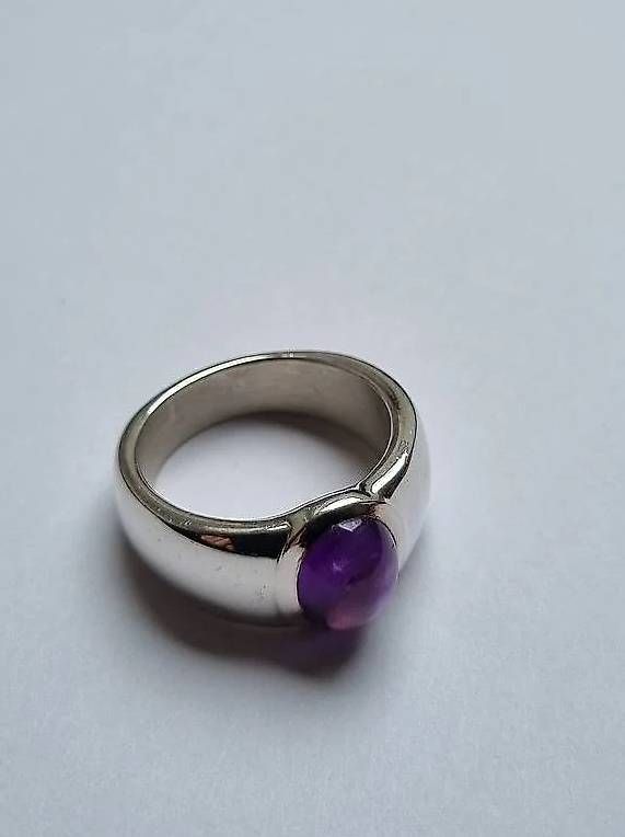 Anelli: Massiver Silberring / Ring Silber mit Amethyst – Usato da Arlesheim venduto da evi_gm8h 1