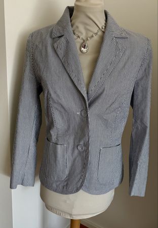 Blazer streifen navy weiss 40 Baumwolle nautische M