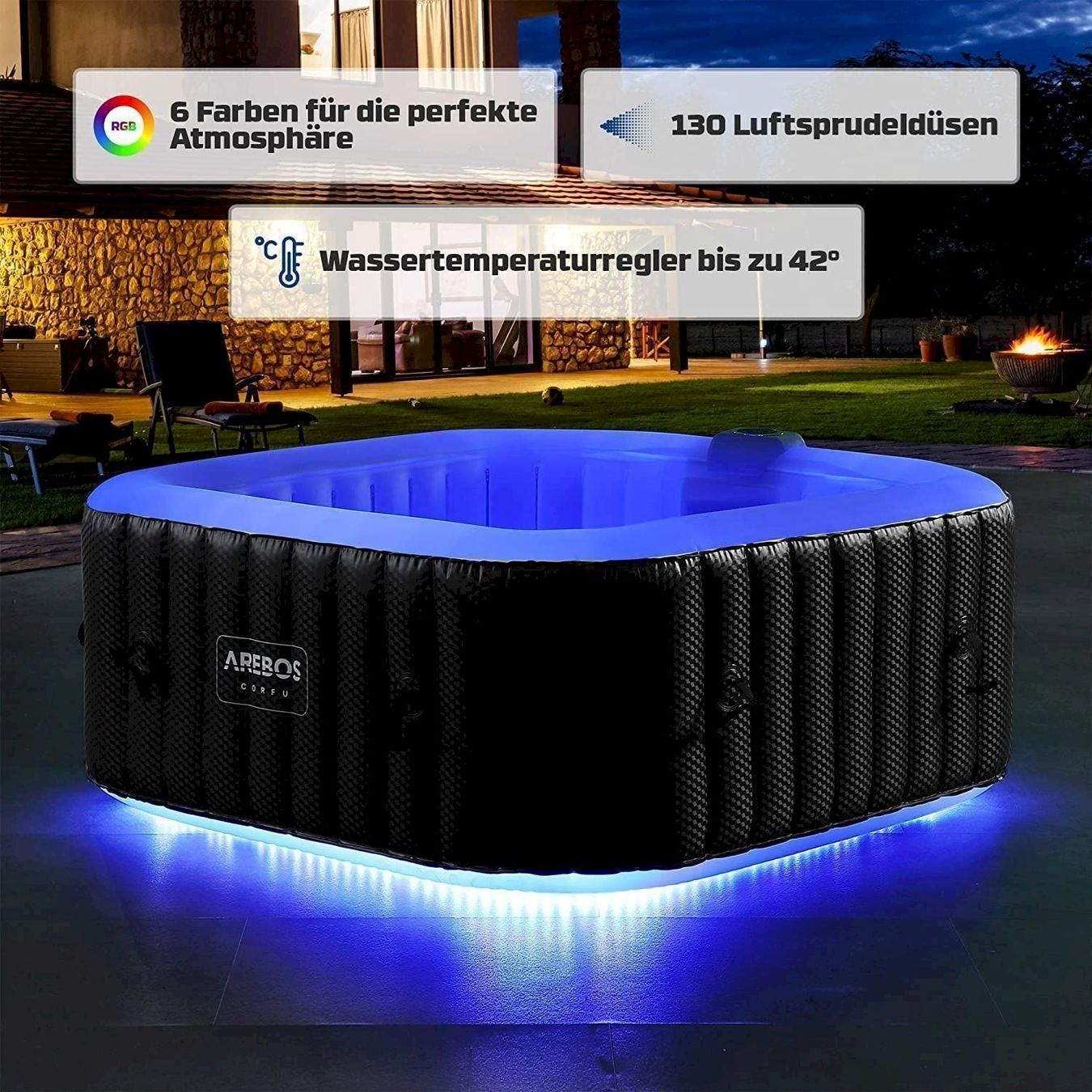 Whirlpool: SPA Pool CORFU mit LED Bubble – Nuovo e nell'imballaggio originale da Bottighofen venduto da zaap 1