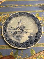 Assiette décorative « Delfts » BOCH Belgique – scène canal &