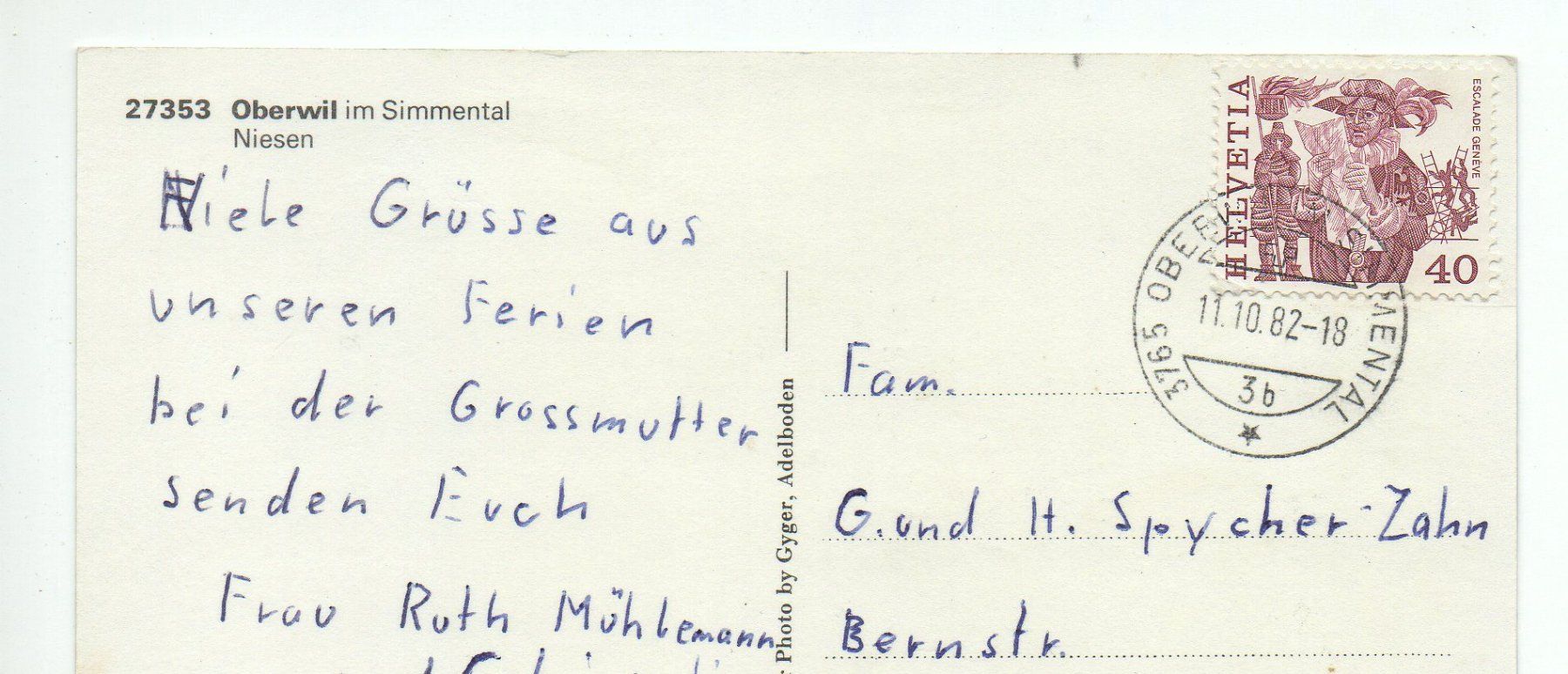 Cartoline postali: OBERWIL im Simmental - Niesen – Usato da Jona venduto da philajona 1