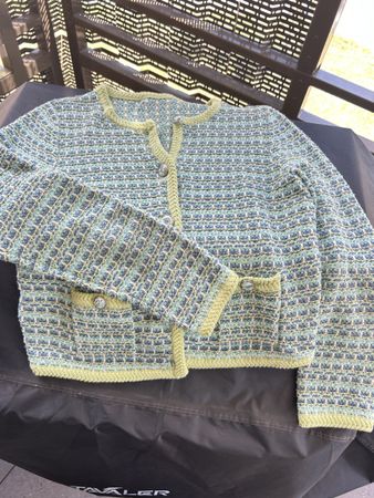 Strickjacke Damen Grösse 38 blau/grün guter Zustand