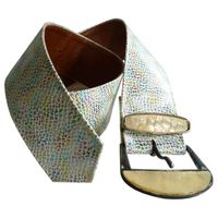 Gürtel Disco Leder Glitter Made in Italy VINTAGE 1980s Y2K