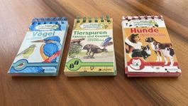 3 Bücher, Hunde, Tierspuren, Vögel, neuwertig