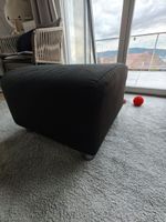 Ottomane / Fusshocker Stoff schwarz, 52x52x35cm, gut erhalte