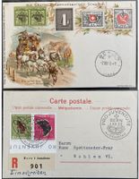 Postkarte "Die ersten Briefmarken der Schweiz" mit FDC 1953