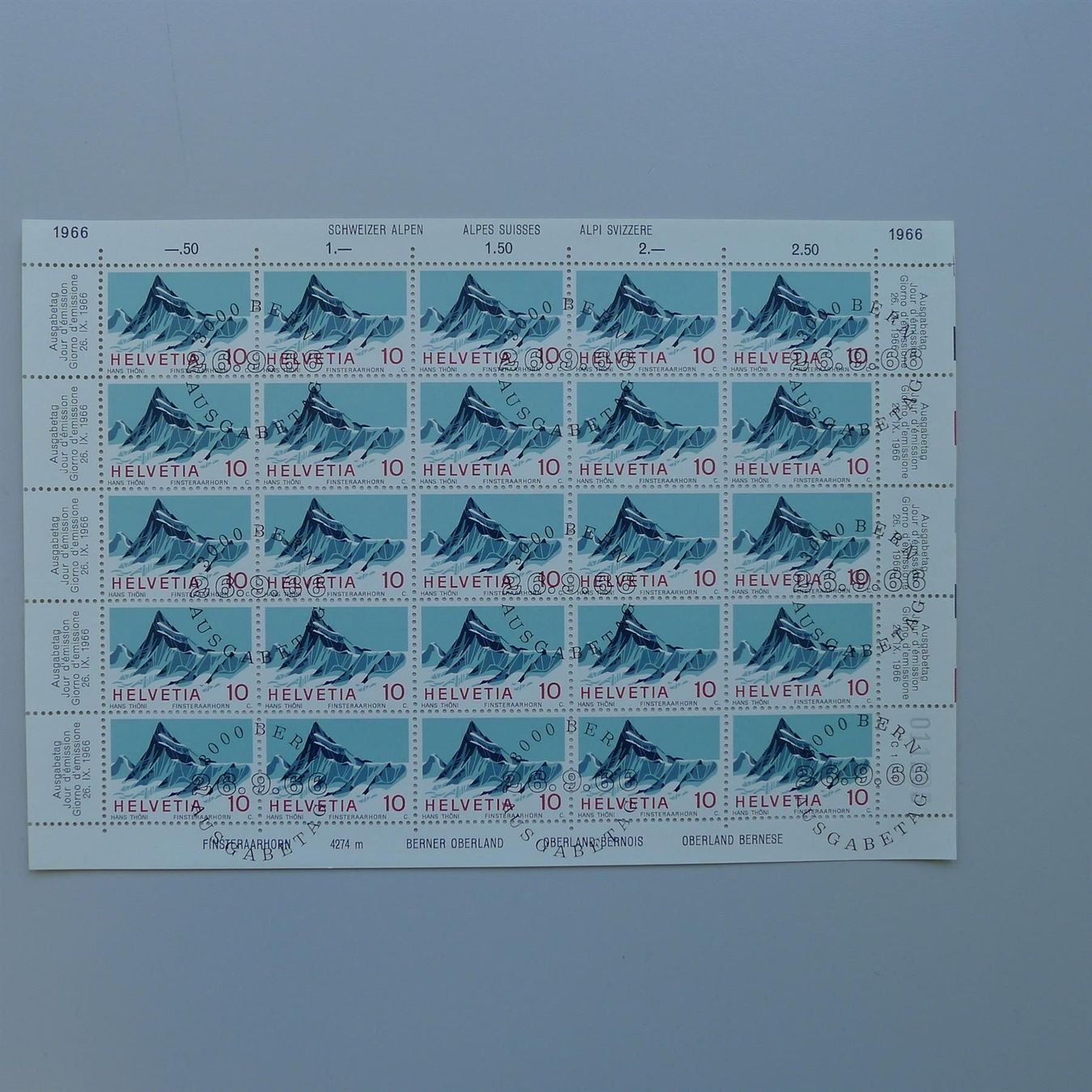 Tutti i francobolli: TOLLE SAMMLUNG, Berge + Eisvogel in ganzen Bogen +BRIEF 1966 – Usato da Sursee venduto da Luzernerraute 3
