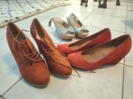 3 paires bottines chaussure talons 39