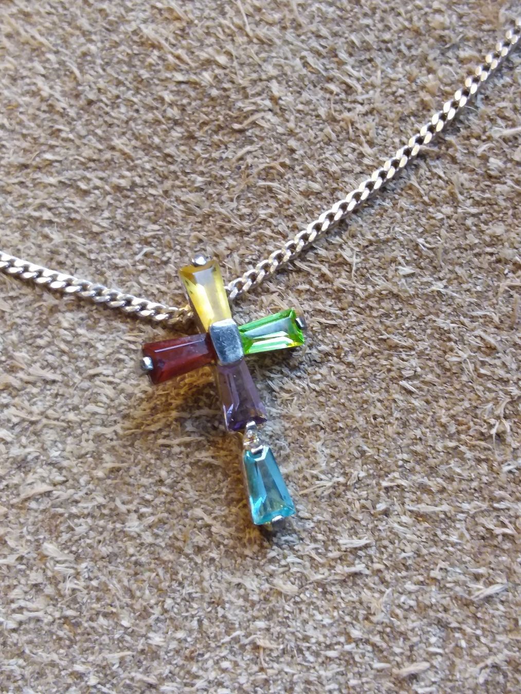 Catenine: Sterling Silber Kette mit Silber buntem Kreuz – Usato da Zürich venduto da helsan 4