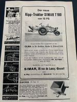 Antike Traktorenwerbung SIMAR T100 von 12 PS Kipptraktor