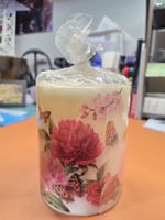 Ambiente Stumpenkerze Blumen Schmetterlinge neu verpackt