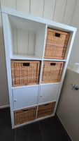Ikea Regal mit 5 Rattan Körben