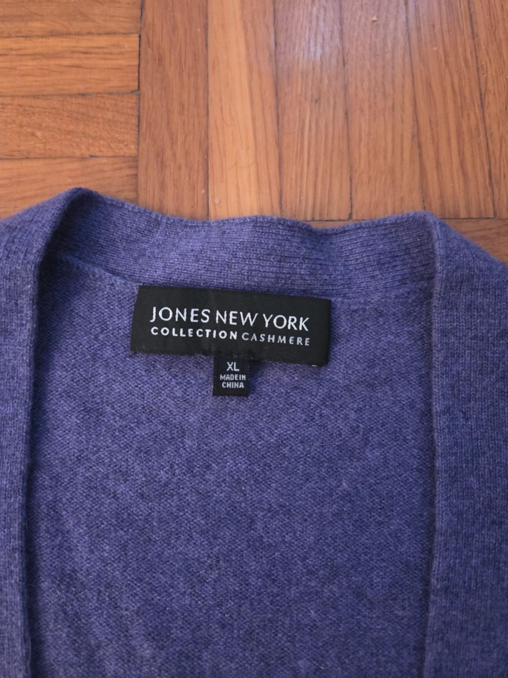 NEW - Cardigan Jones New York cashmere blu genziana tg XL (Nuovo e nell ...