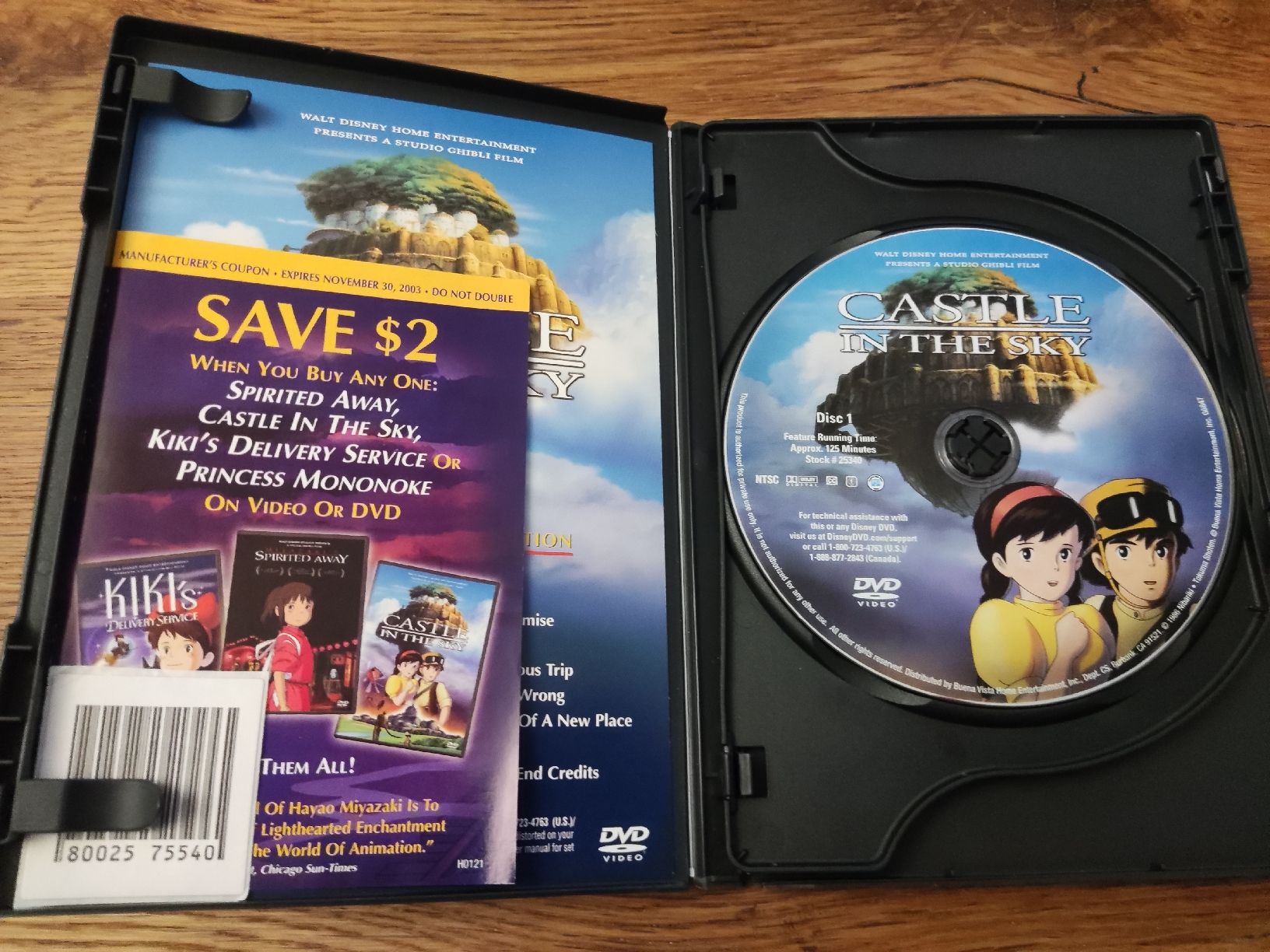 Tutti i DVDs: Castle in the Sky (DVD) 2-disc Code 1 – Usato da Oberembrach venduto da giu_7ksd 2