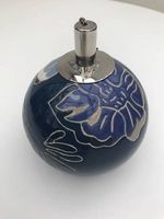 Originale lampe boule type Berger en céramique bleue