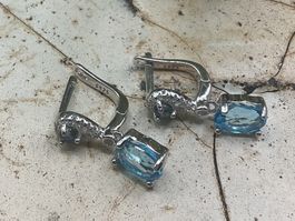 Ohrhänger funkelnd mit Topasen Sterlingsilber