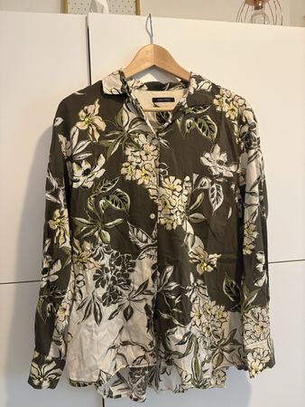 Chemise Marc O'Polo à motif floral kaki blanc taille L