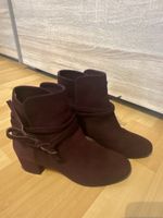 Bottines bordeaux en daim, taille 37, idéales pour l'automne