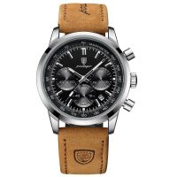 Herren Uhr Chronograph Sport Wasserdicht Lederarmband