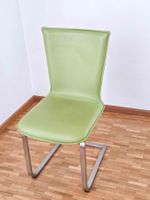 5 Stühle Freischwinger Echtleder Limettenfarbe - Sehr bequem