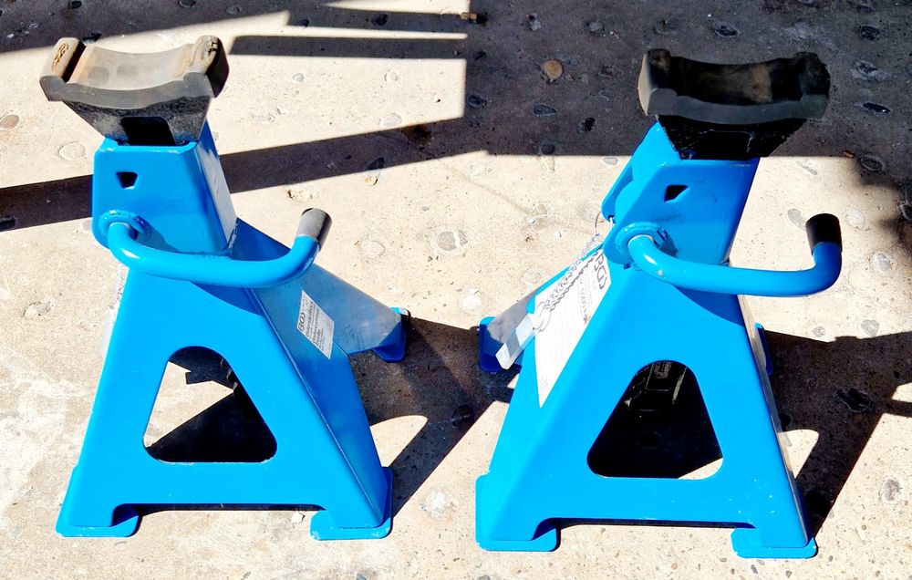 2er Set Unterstellböcke 3T Mit Sicherungssplint & Gummiauflage - Höhenverstellbar 275-430mm