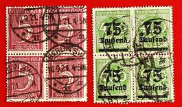 DEUTSCHES REICH VIERERBLOCK BERLIN 1921 INFLATION 1923 GEST.