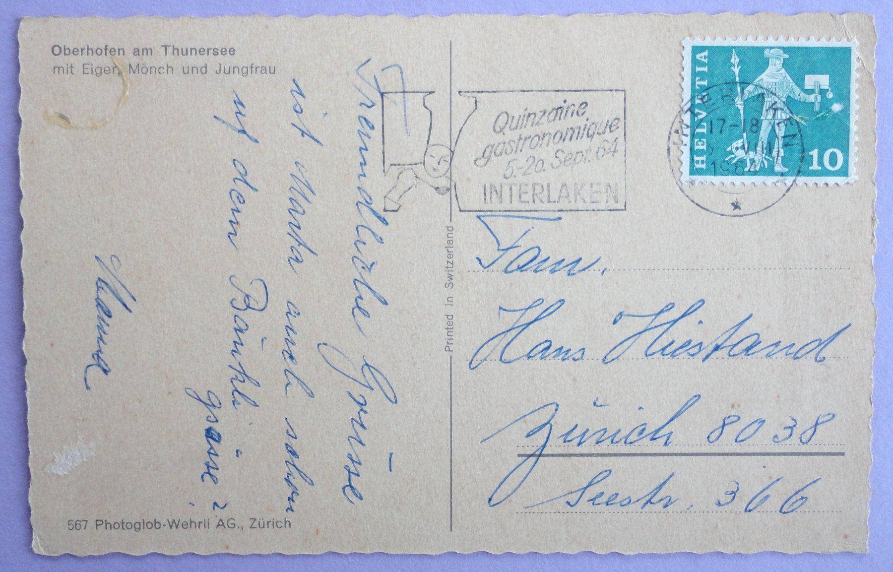 Cartoline postali: Oberhofen am Thunersee – Difettoso da Fétigny venduto da Billy2miny 1