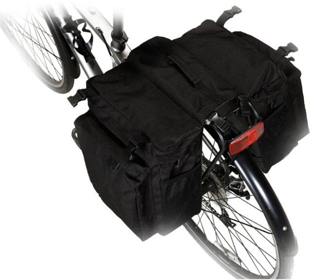 Oxford Dreifach Gepäckträgertasche OL919 – 35 Liter, Schwarz, Fürs Fahrrad (Heck)