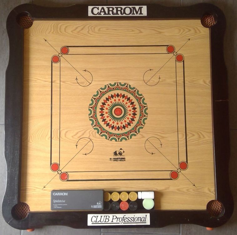 Carrom Brett Aus Holz Mt Runden Taschen Münzen Stürmer Und