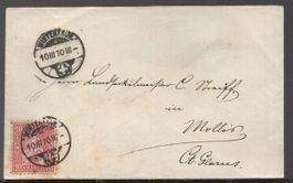 WINTERHUR  10.III.70,   Brief  mit ZNr.38 nach MOLLIS