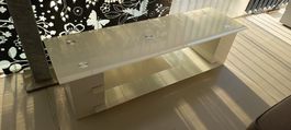 Glas TV Möbel Weiss 120x40x35cm guter Zustand