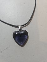 collier coeur violet