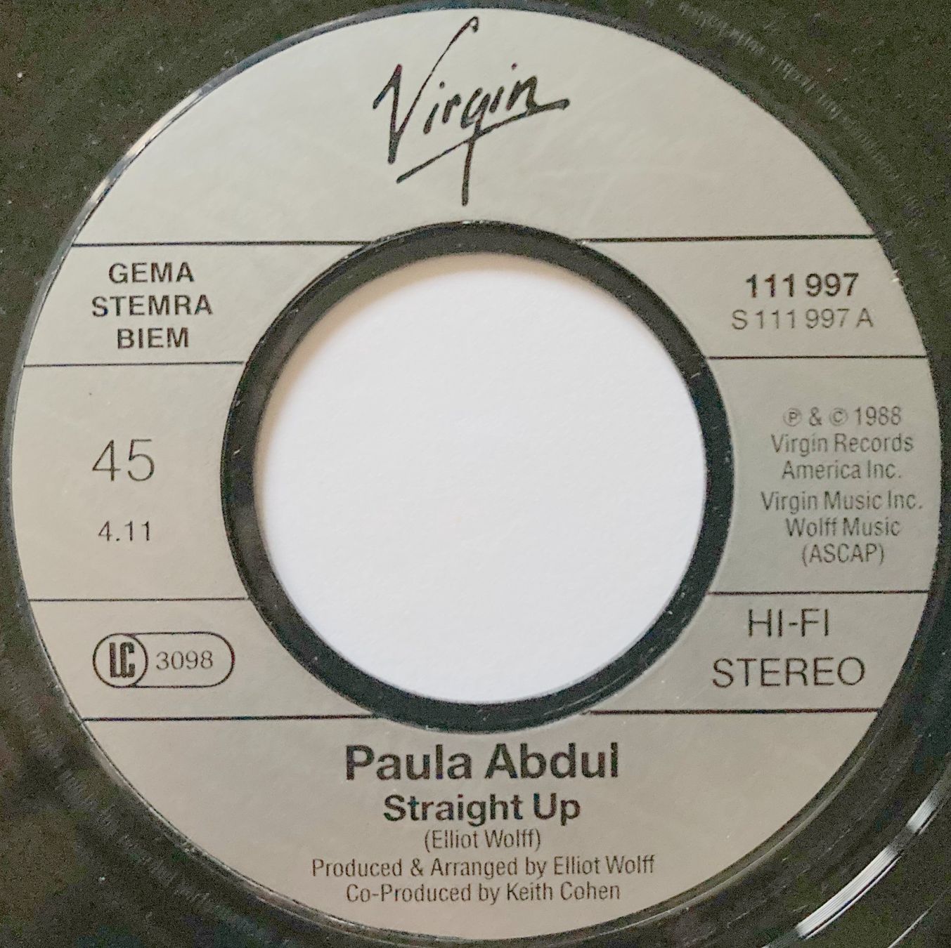 Vinyles: PAULA ABDUL - STRAIGHT UP – D'occasion à Bottens par hotter-than-hell 2