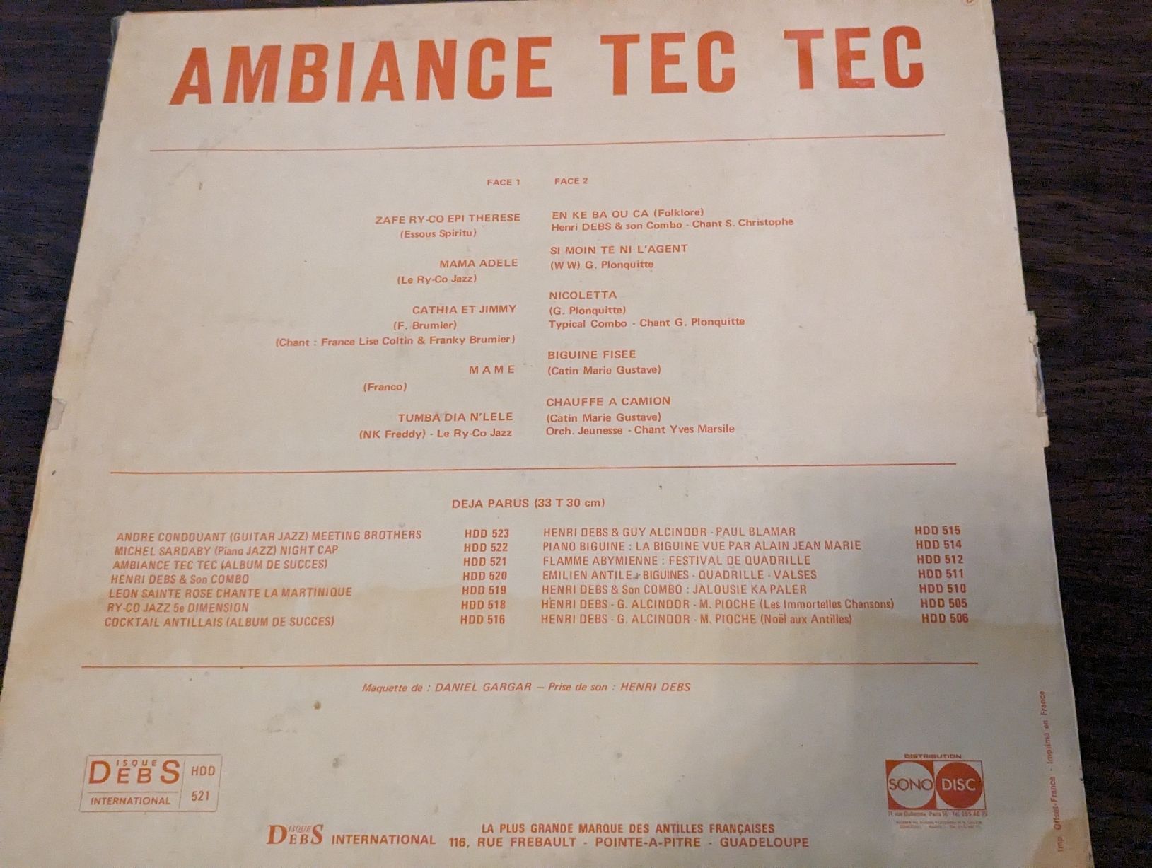 Dischi in vinile: LP Ambiance Tec Tec – Usato da Baden venduto da swiss-alps 1